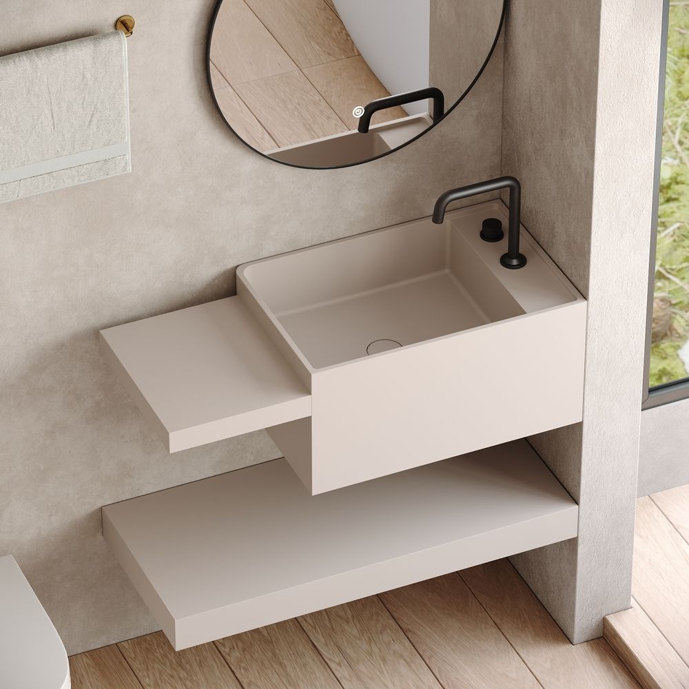 KT-6518 Modern Luxury Solid Surface Wall-Mounted Basin