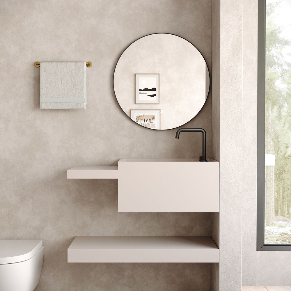 KT-6518 Modern Luxury Solid Surface Wall-Mounted Basin