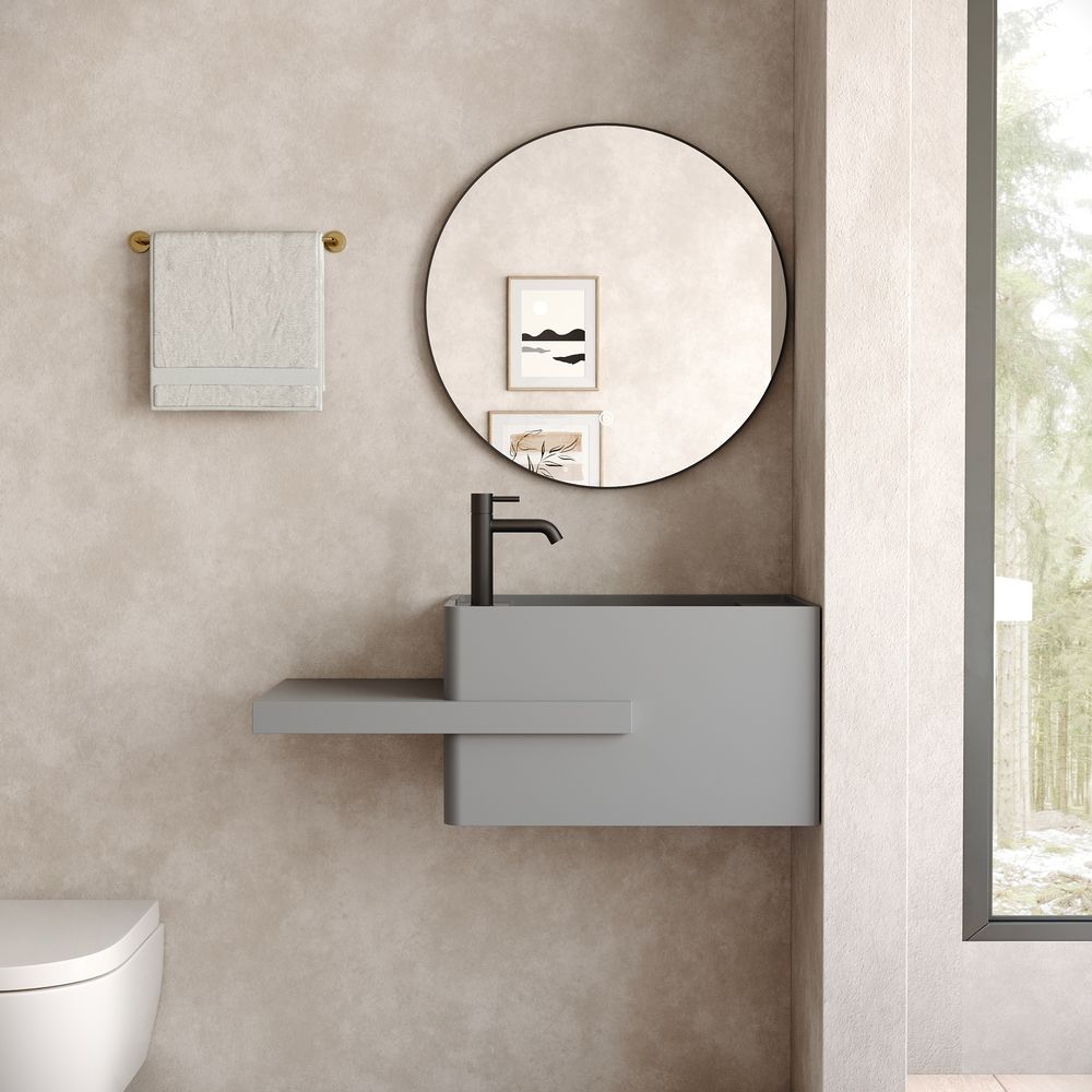 KT-6519 Minimalist Solid Surface Wall-Mounted Wash Basin