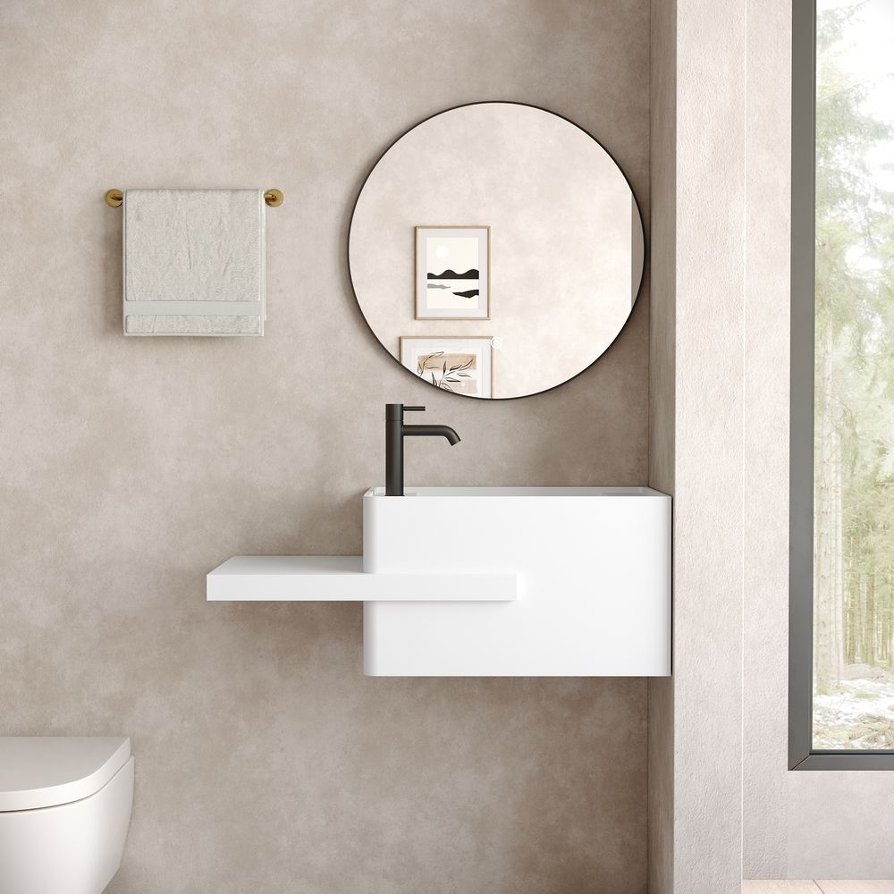 KT-6519 Minimalist Solid Surface Wall-Mounted Wash Basin