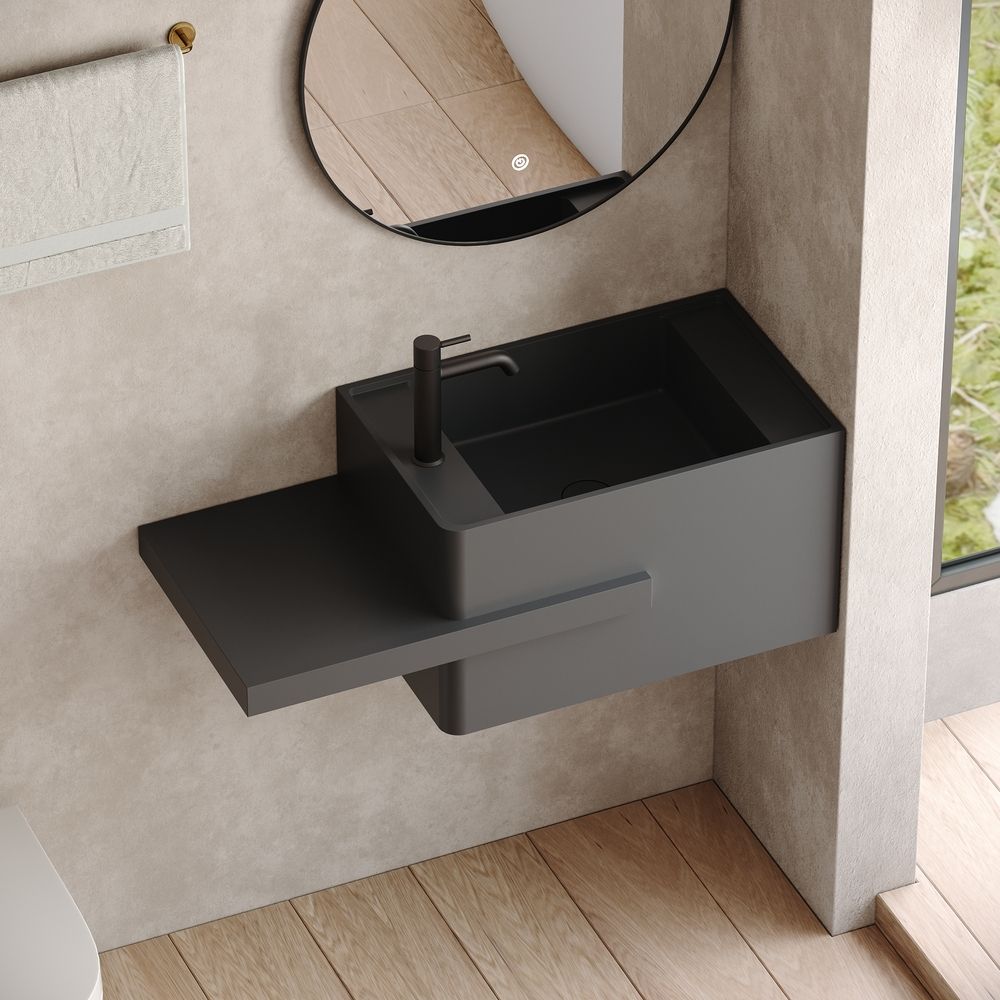 KT-6519 Minimalist Solid Surface Wall-Mounted Wash Basin