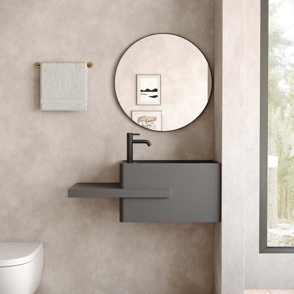 KT-6519 Minimalist Solid Surface Wall-Mounted Wash Basin