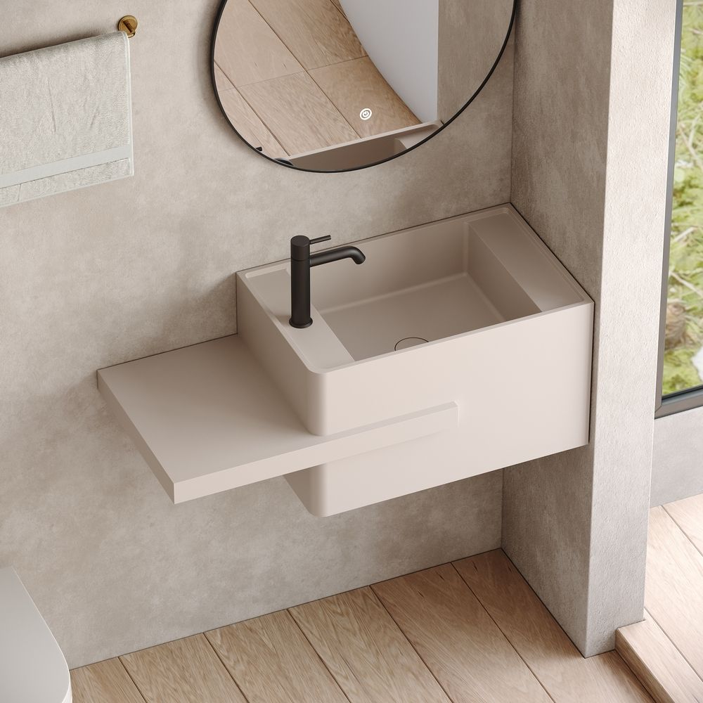 KT-6519 Minimalist Solid Surface Wall-Mounted Wash Basin