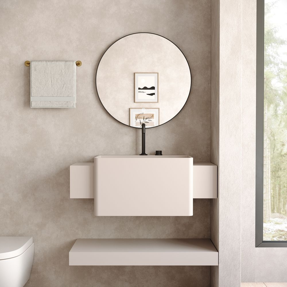 KT-6520 Modern Minimalist Solid Surface Wall-Mounted Basin
