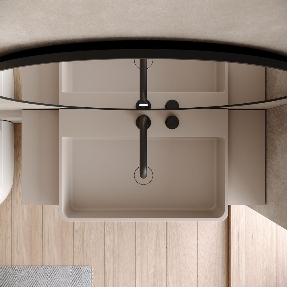 KT-6520 Modern Minimalist Solid Surface Wall-Mounted Basin