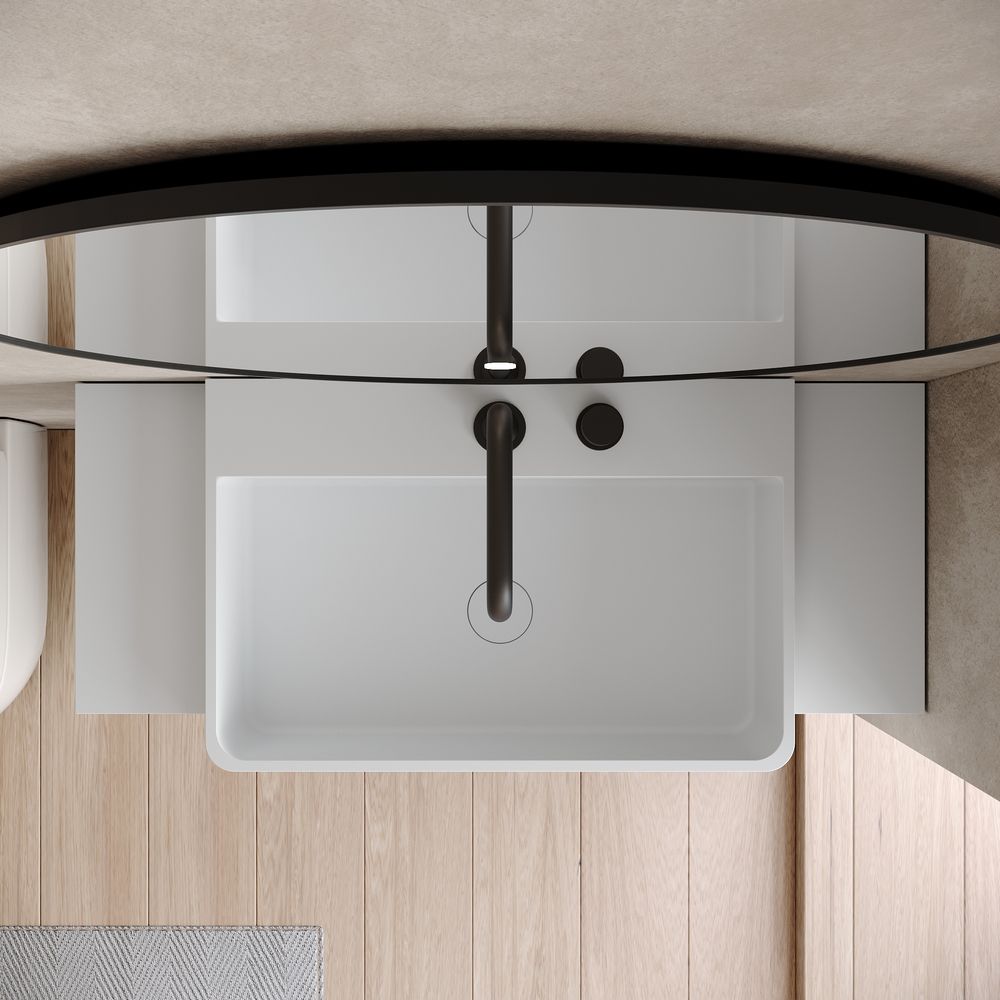 KT-6520 Modern Minimalist Solid Surface Wall-Mounted Basin