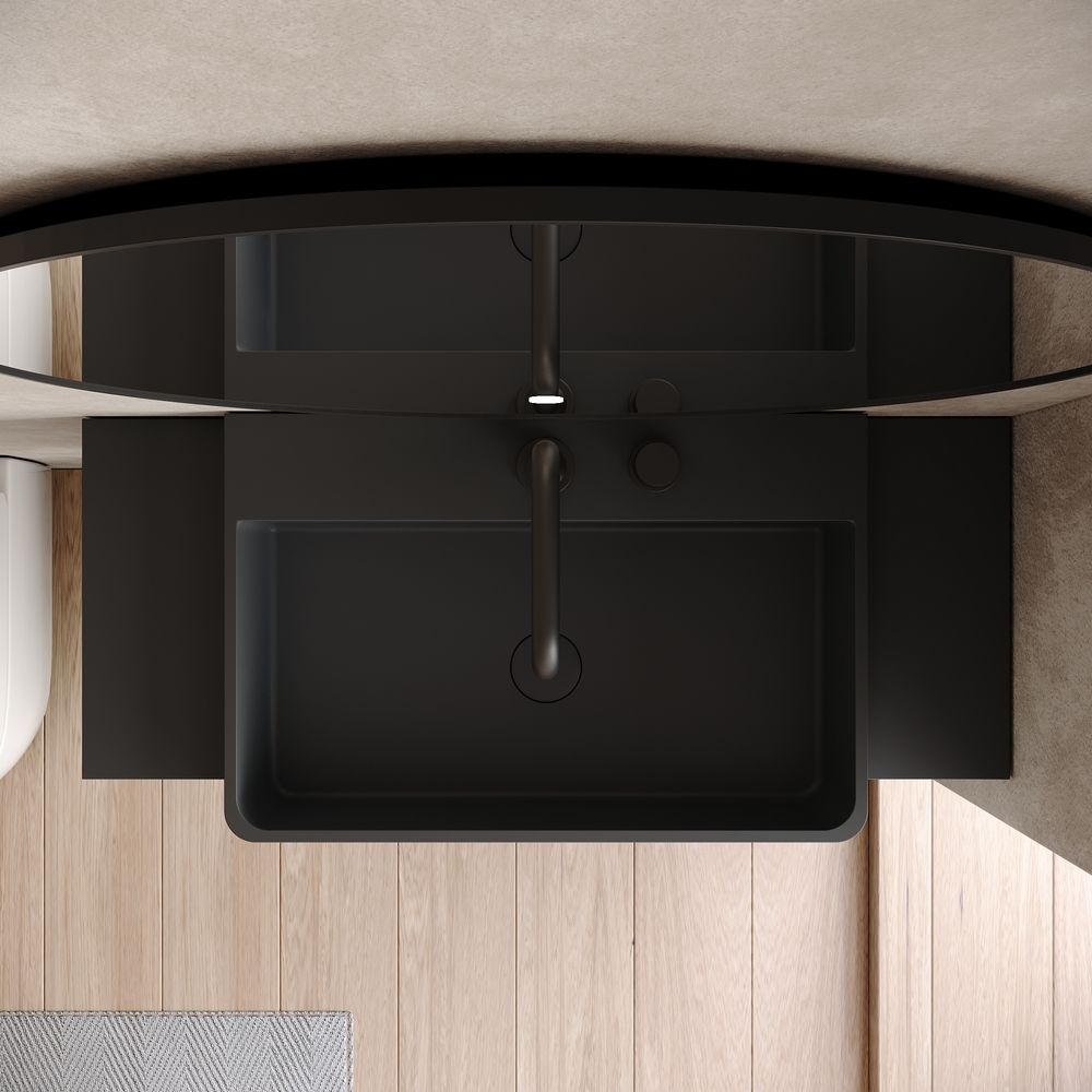 KT-6520 Modern Minimalist Solid Surface Wall-Mounted Basin