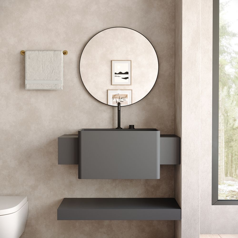 KT-6520 Modern Minimalist Solid Surface Wall-Mounted Basin