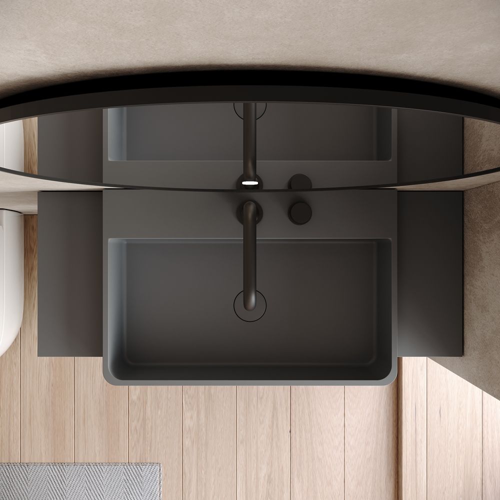 KT-6520 Modern Minimalist Solid Surface Wall-Mounted Basin