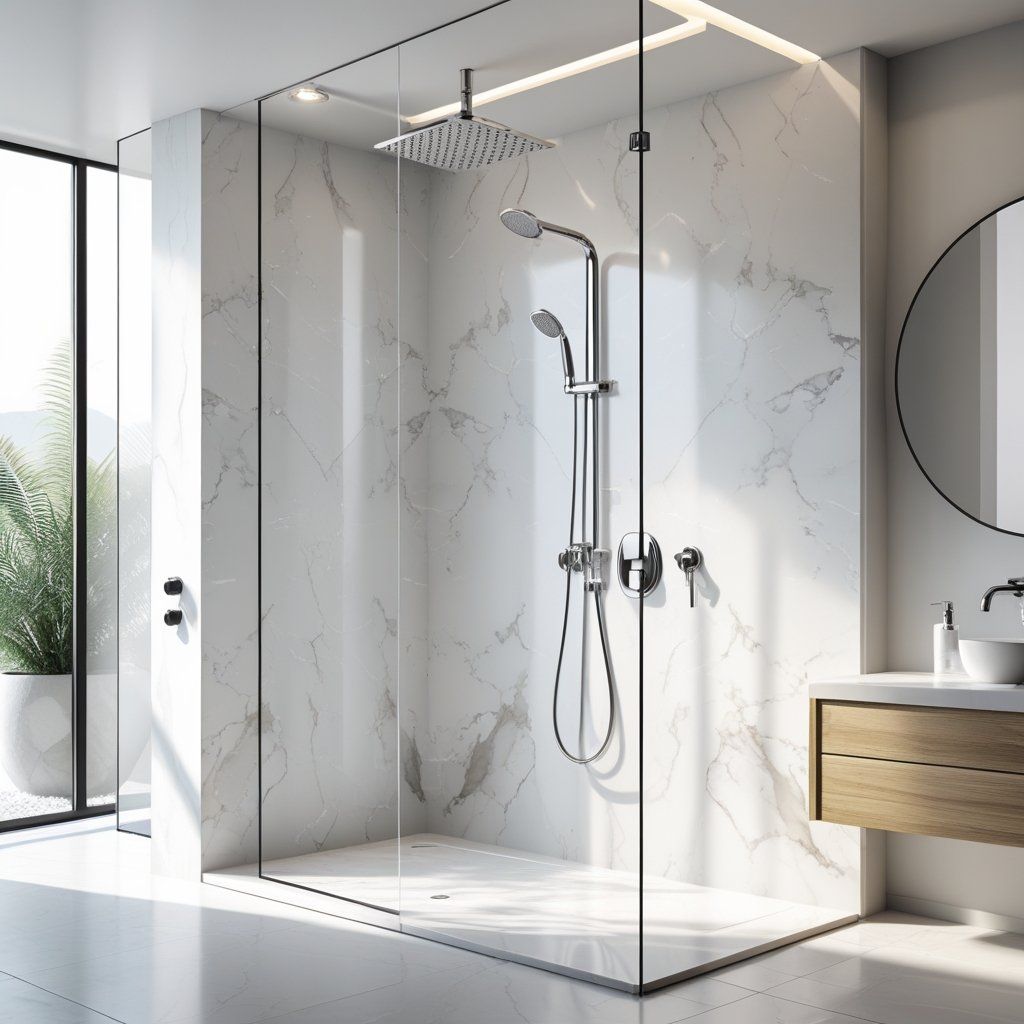 The Beauty of Solid Surface: Simple Shower Walls with Big Advantages