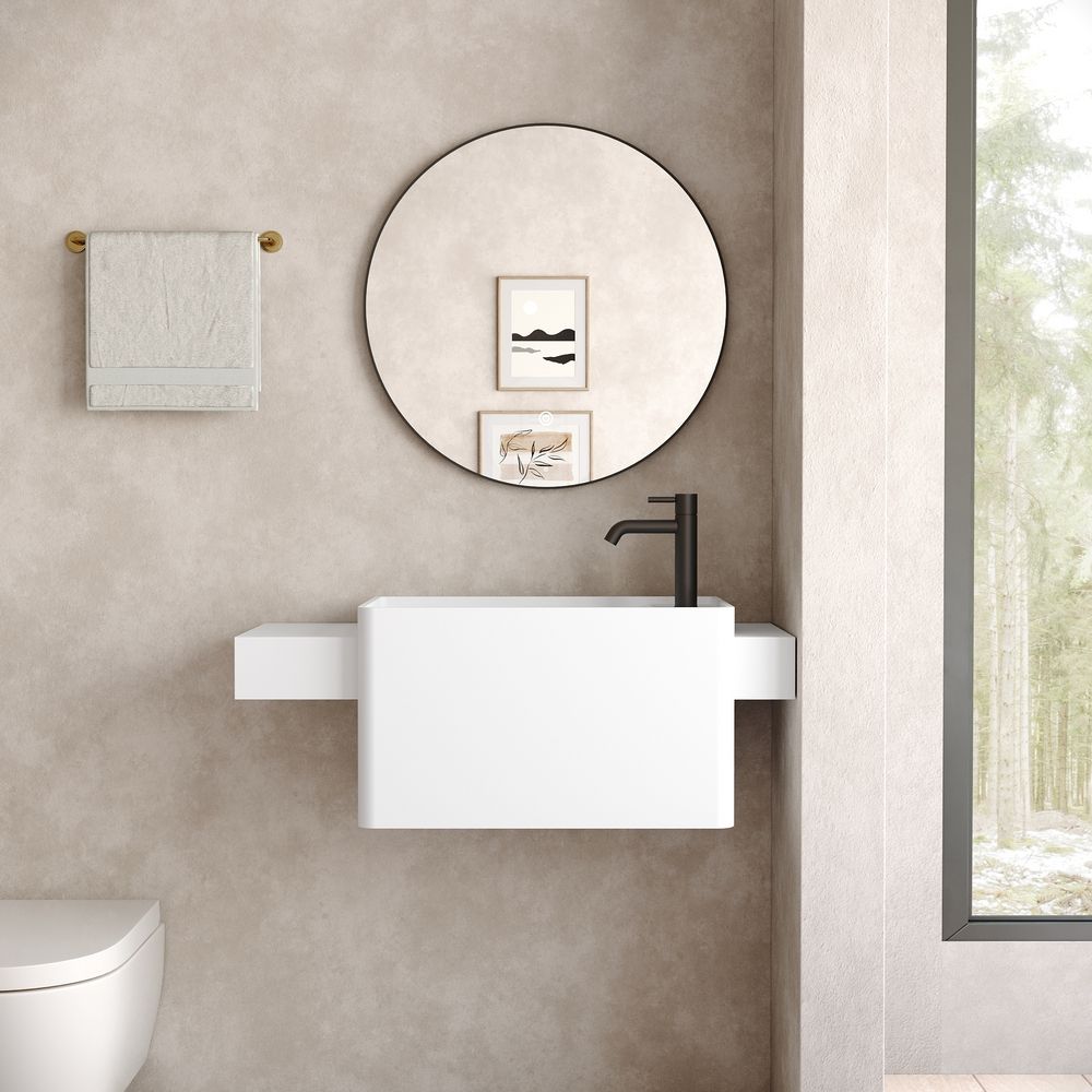 KT-6521 Minimalist Solid Surface Wall-Mounted Basin