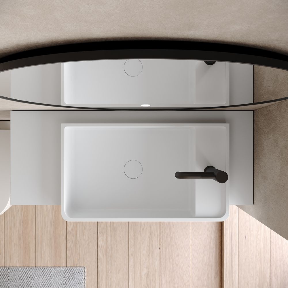 KT-6521 Minimalist Solid Surface Wall-Mounted Basin