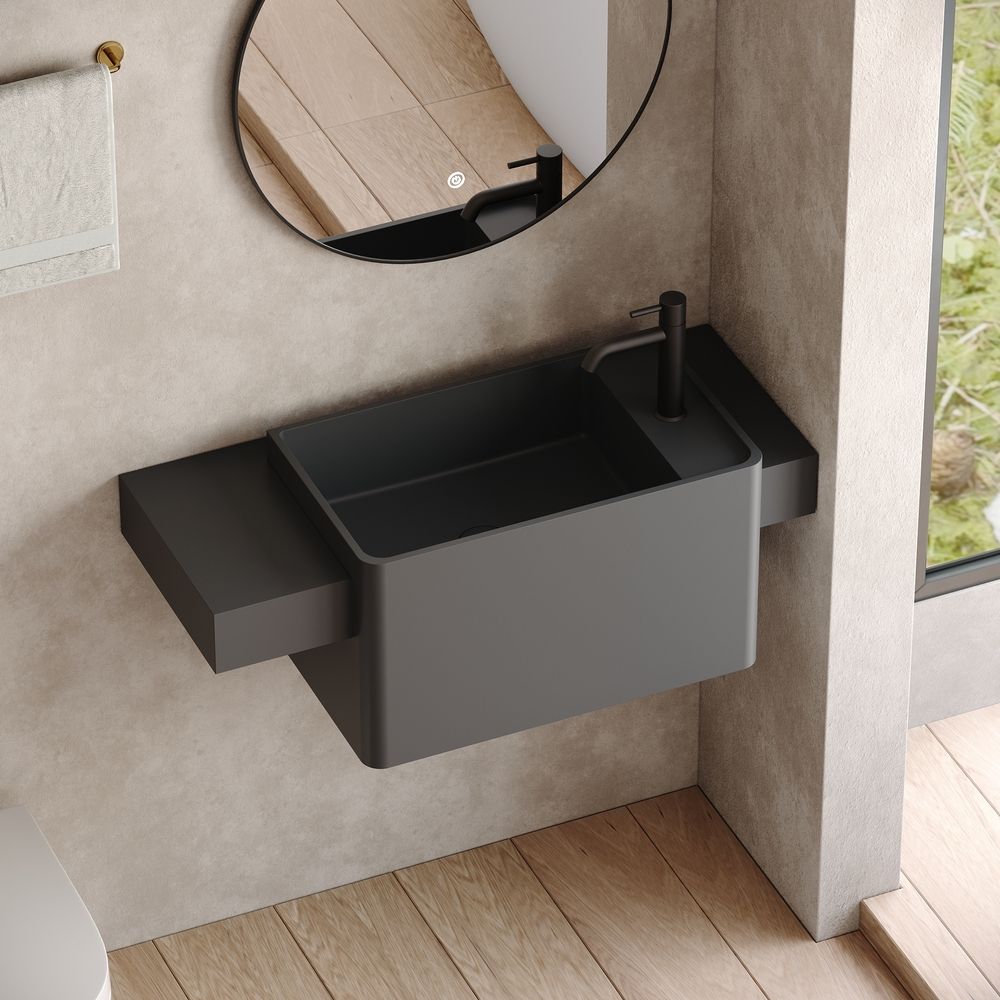 KT-6521 Minimalist Solid Surface Wall-Mounted Basin