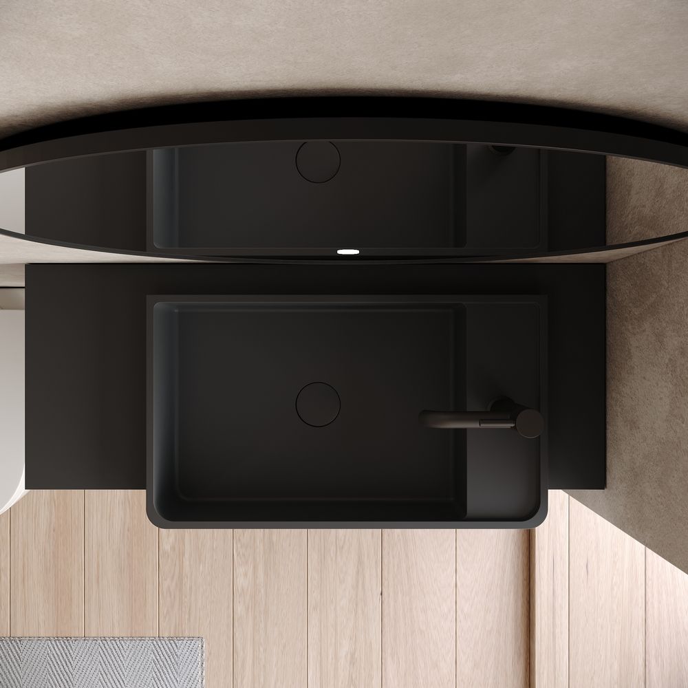 KT-6521 Minimalist Solid Surface Wall-Mounted Basin