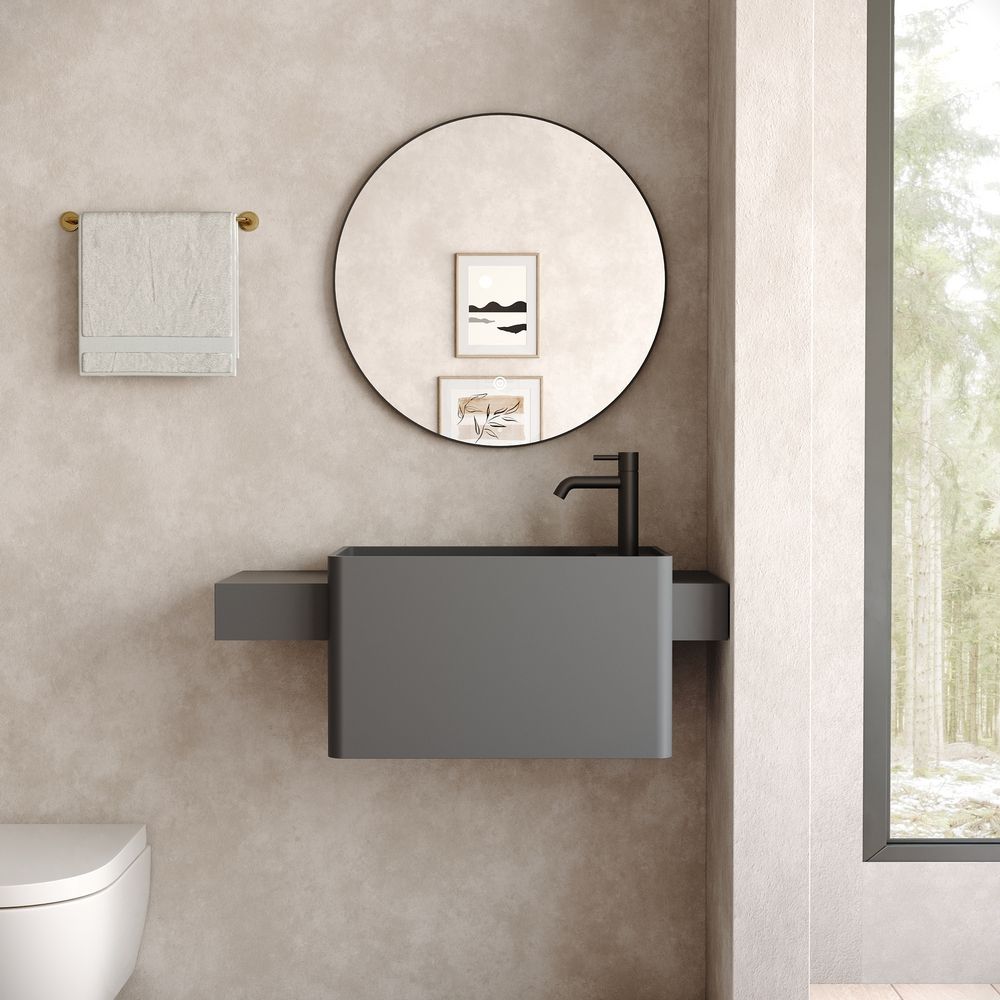 KT-6521 Minimalist Solid Surface Wall-Mounted Basin