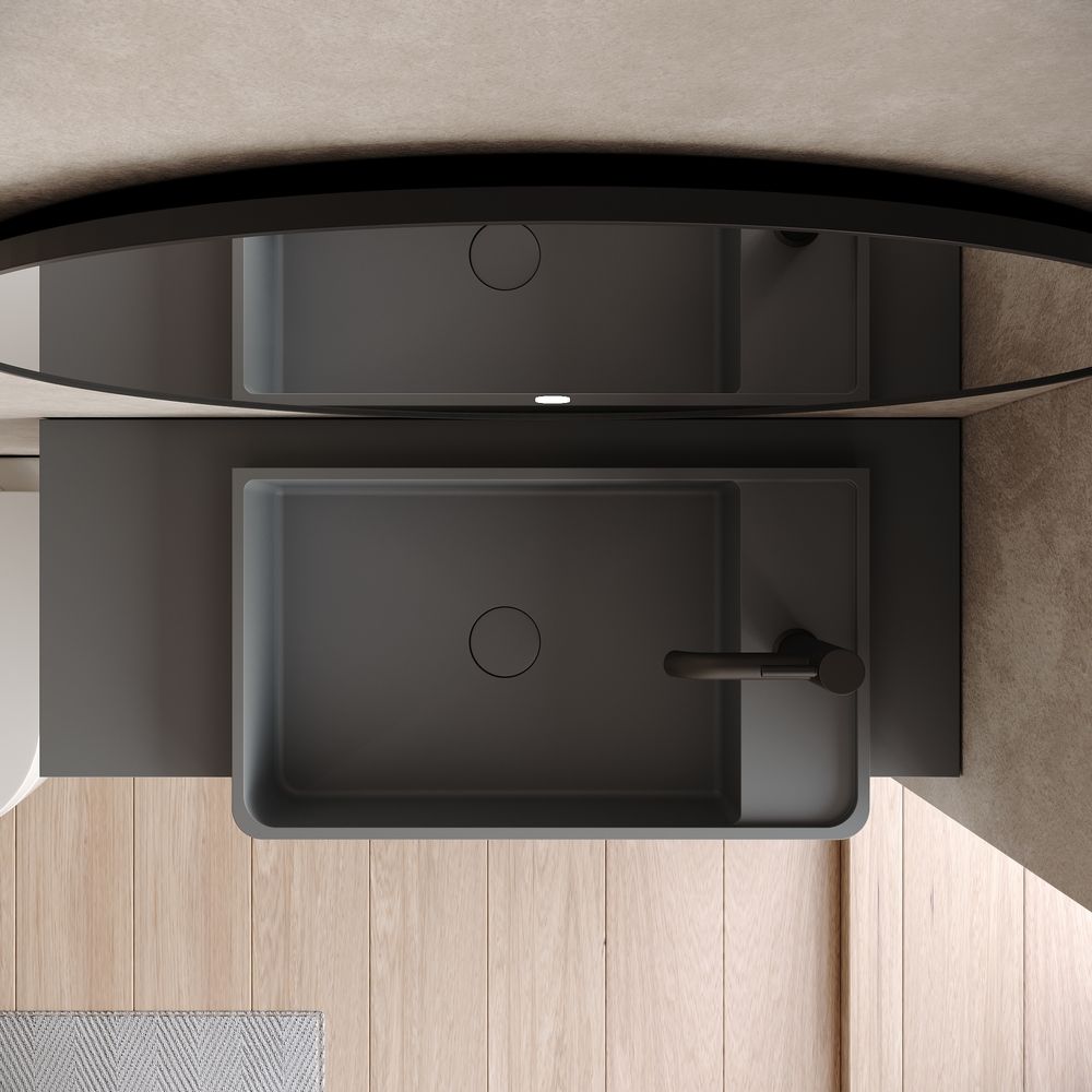 KT-6521 Minimalist Solid Surface Wall-Mounted Basin