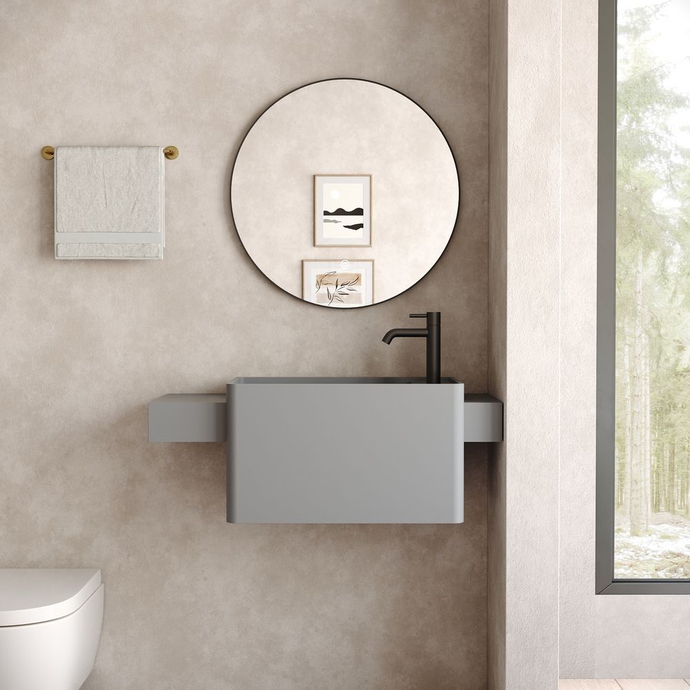 KT-6521 Minimalist Solid Surface Wall-Mounted Basin