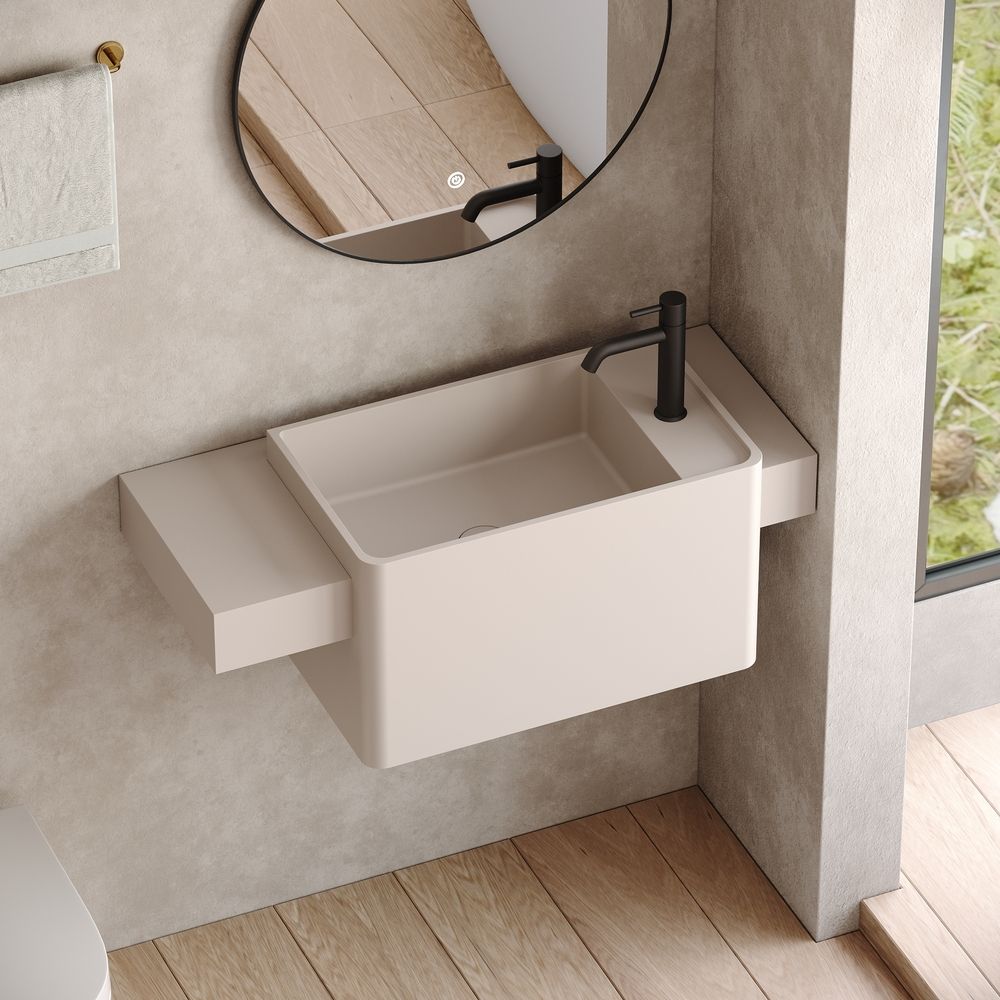 KT-6521 Minimalist Solid Surface Wall-Mounted Basin