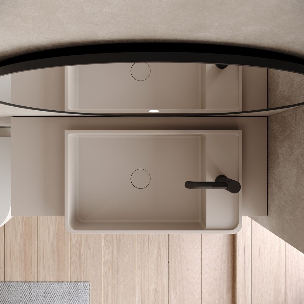 KT-6521 Minimalist Solid Surface Wall-Mounted Basin