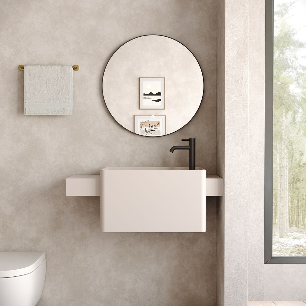 KT-6521 Minimalist Solid Surface Wall-Mounted Basin
