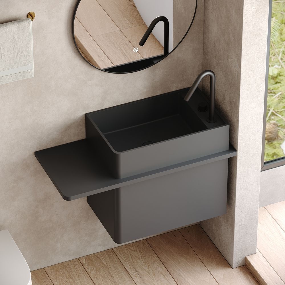 KT-6522 Solid Surface Wall-Mounted Basin – Clean, Solid Color