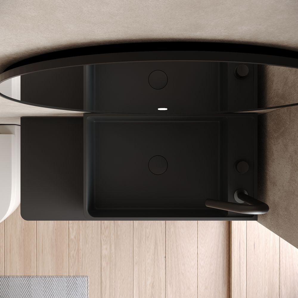 KT-6522 Solid Surface Wall-Mounted Basin – Clean, Solid Color