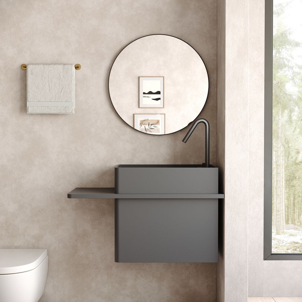 KT-6522 Solid Surface Wall-Mounted Basin – Clean, Solid Color