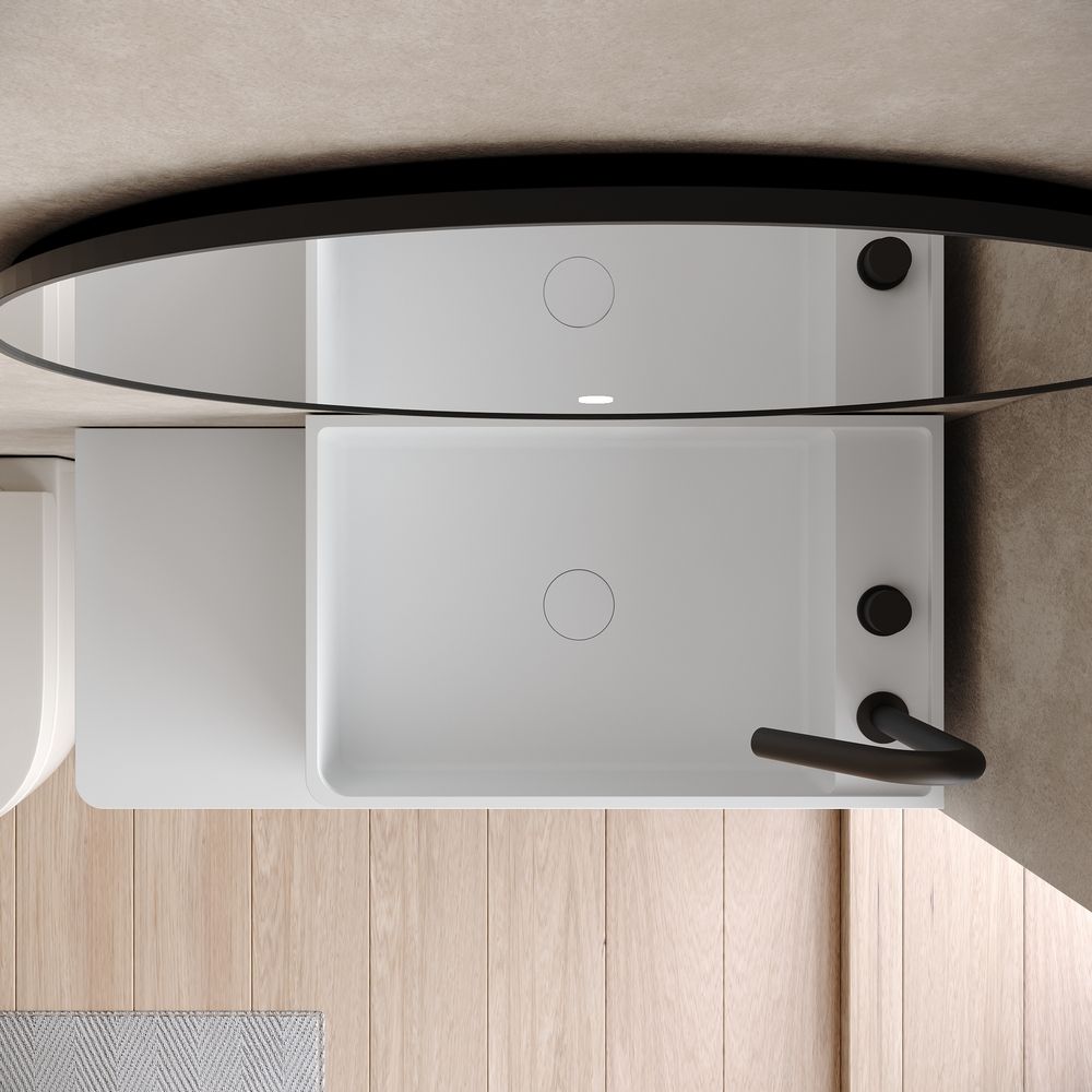 KT-6522 Solid Surface Wall-Mounted Basin – Clean, Solid Color