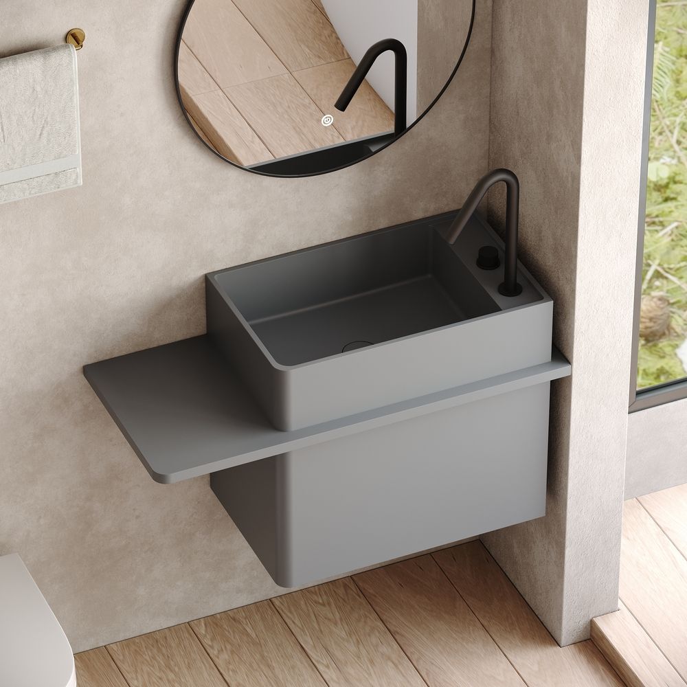 KT-6522 Solid Surface Wall-Mounted Basin – Clean, Solid Color
