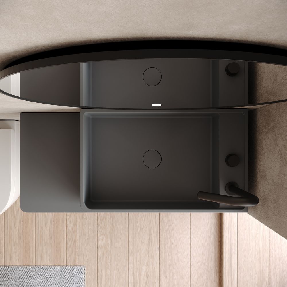 KT-6522 Solid Surface Wall-Mounted Basin – Clean, Solid Color