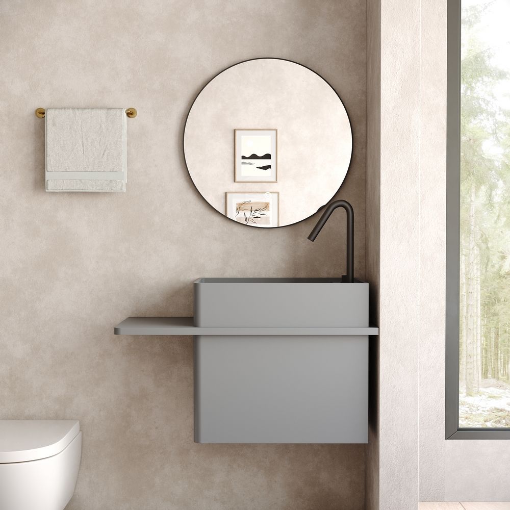 KT-6522 Solid Surface Wall-Mounted Basin – Clean, Solid Color