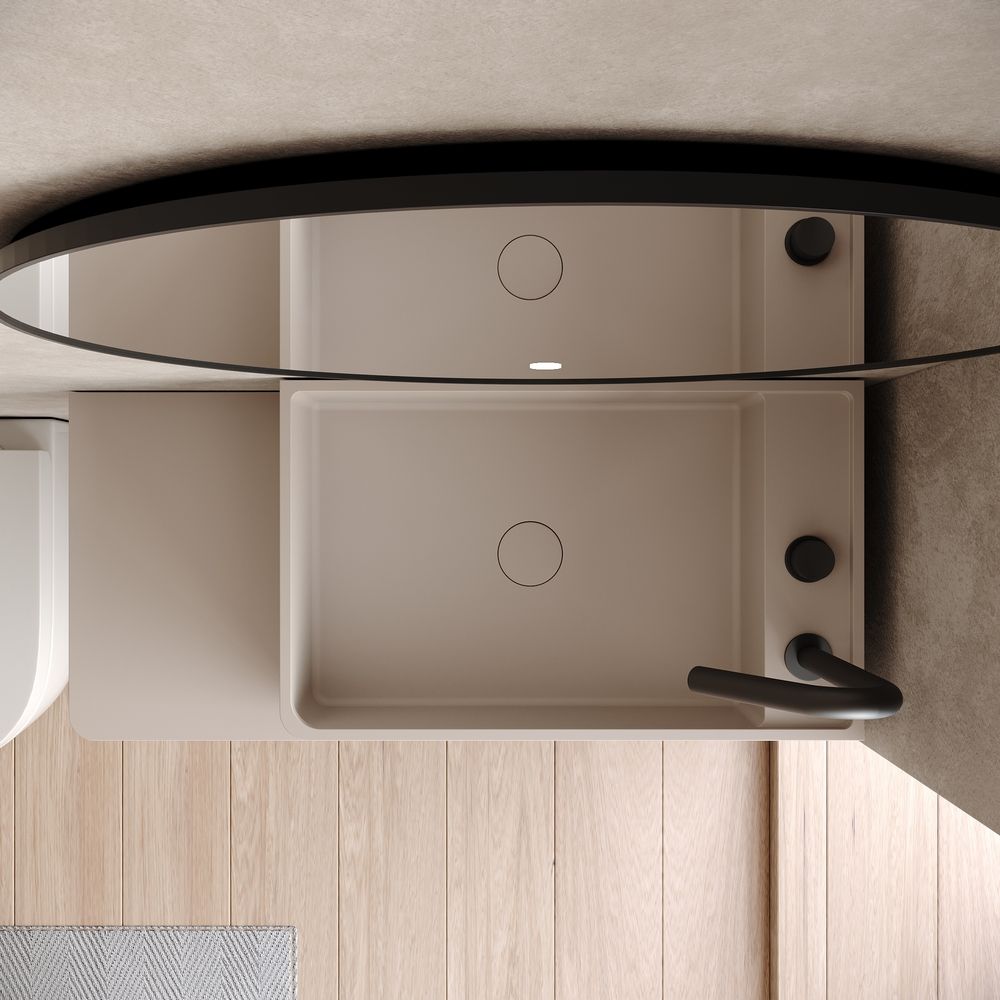 KT-6522 Solid Surface Wall-Mounted Basin – Clean, Solid Color