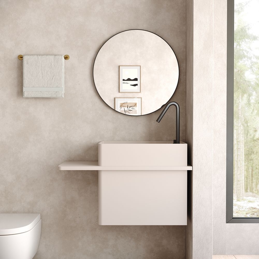 KT-6522 Solid Surface Wall-Mounted Basin – Clean, Solid Color