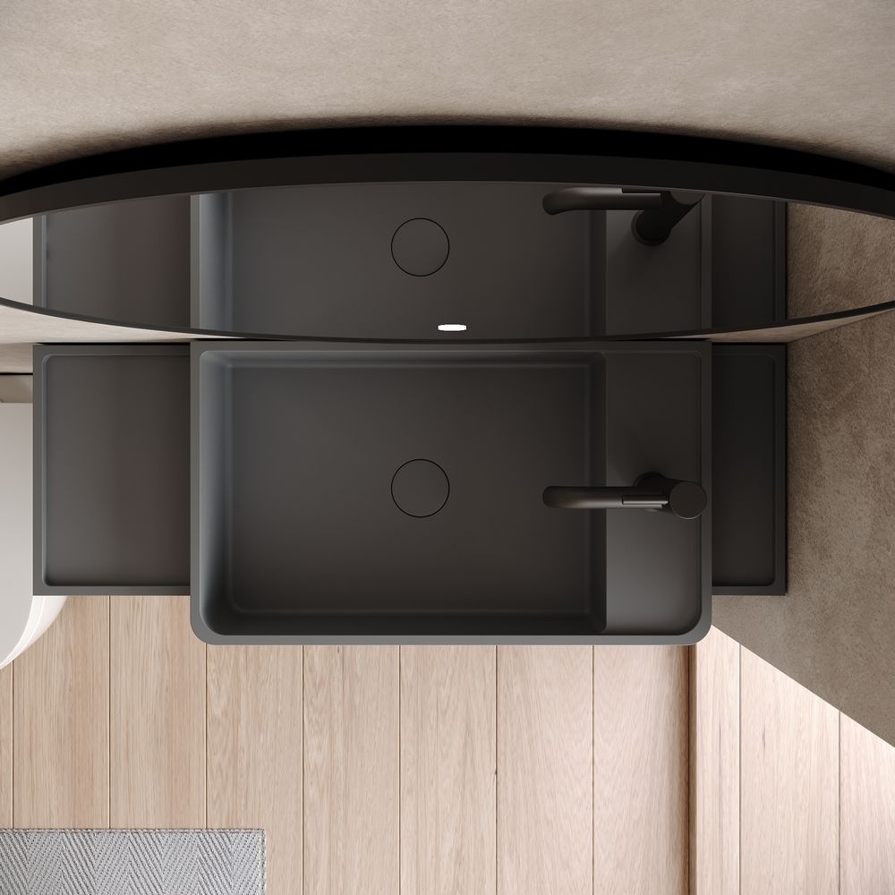 KT-6523 Minimalist Solid Surface Wall-Mounted Basin – Solid Color