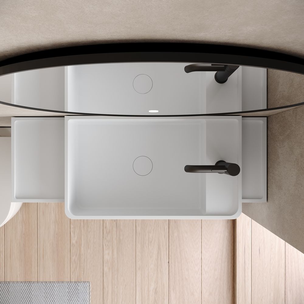 KT-6523 Minimalist Solid Surface Wall-Mounted Basin – Solid Color