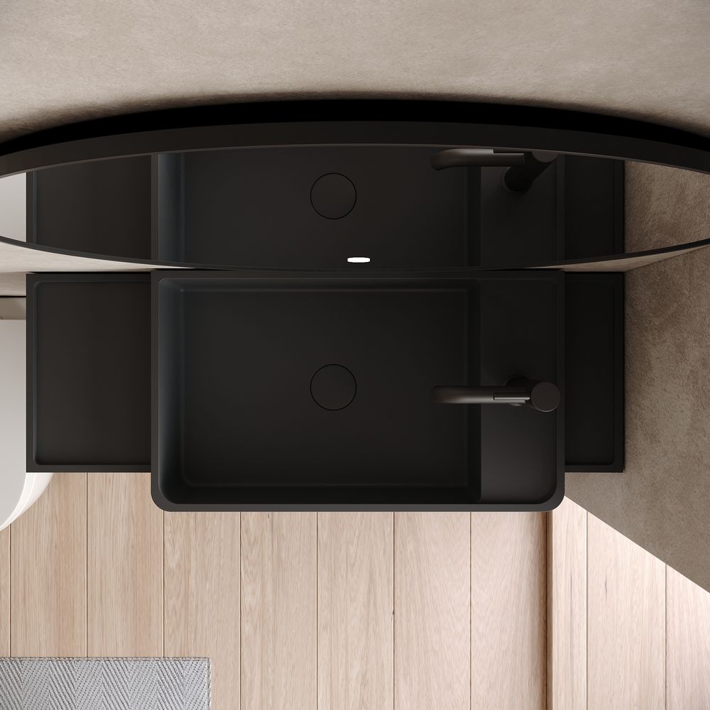 KT-6523 Minimalist Solid Surface Wall-Mounted Basin – Solid Color