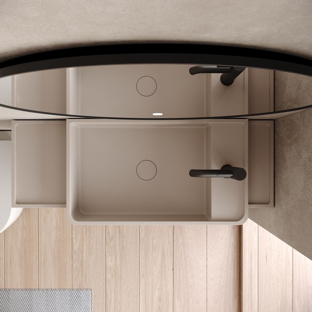 KT-6523 Minimalist Solid Surface Wall-Mounted Basin – Solid Color