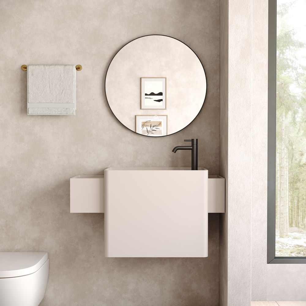 KT-6523 Minimalist Solid Surface Wall-Mounted Basin – Solid Color