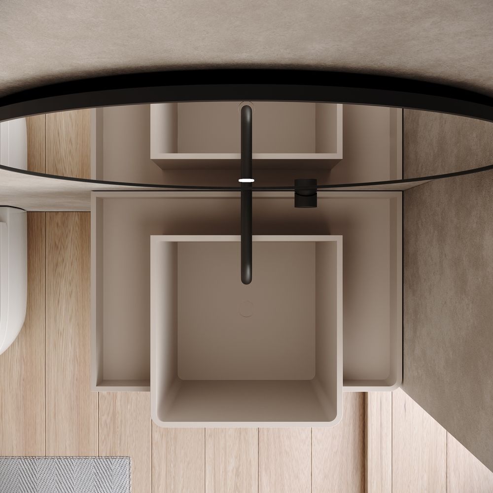 KT-6524 Matte Solid Surface Wall-Mounted Basin