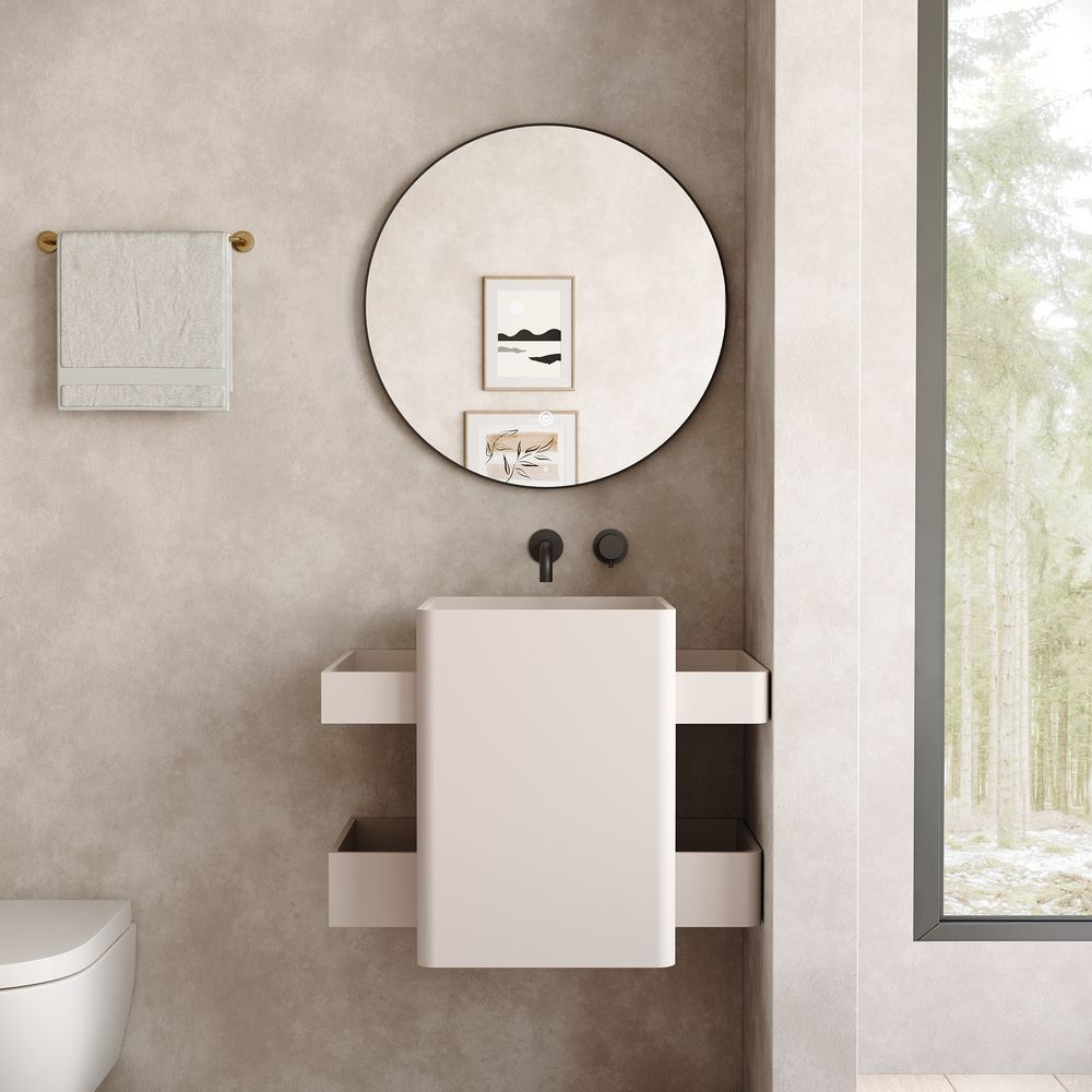 KT-6524 Matte Solid Surface Wall-Mounted Basin