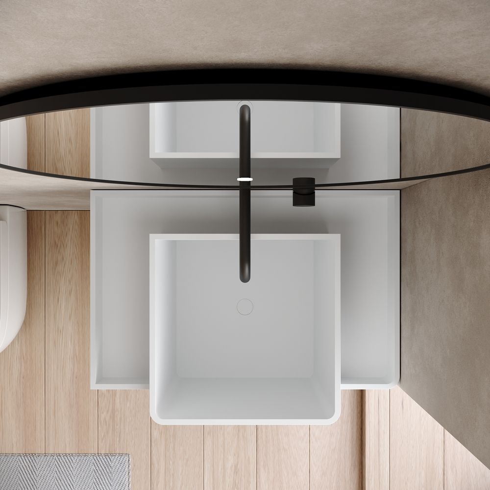 KT-6524 Matte Solid Surface Wall-Mounted Basin