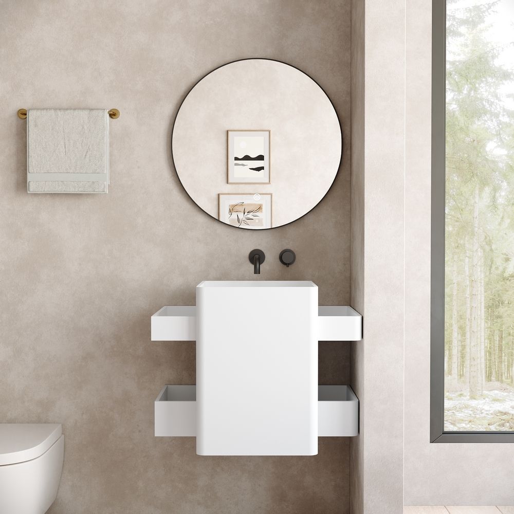 KT-6524 Matte Solid Surface Wall-Mounted Basin