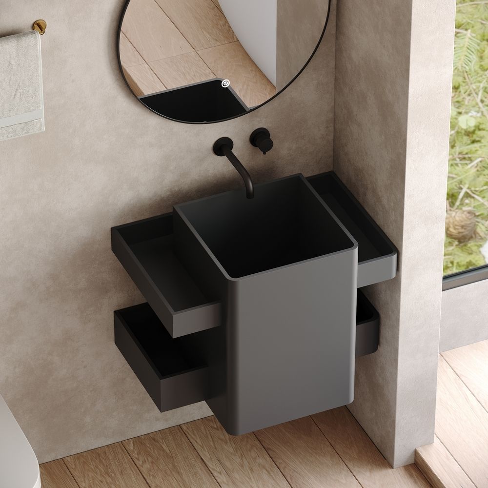 KT-6524 Matte Solid Surface Wall-Mounted Basin