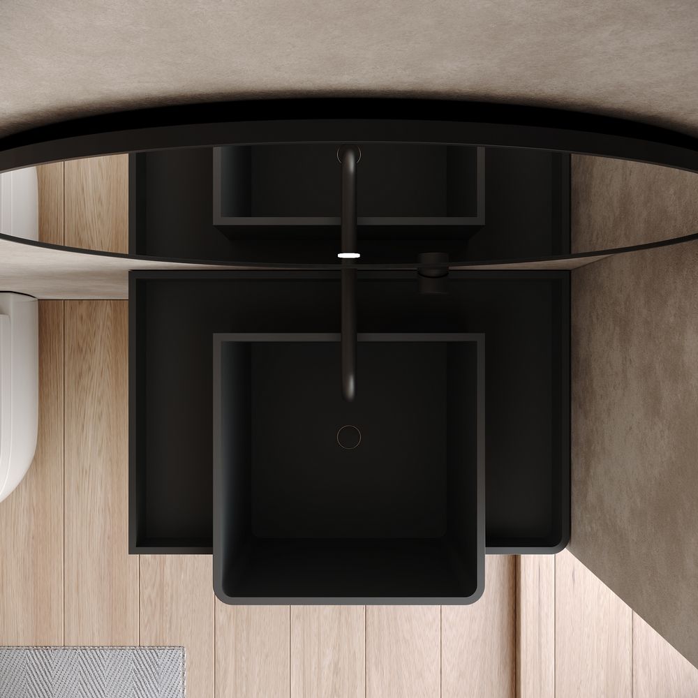 KT-6524 Matte Solid Surface Wall-Mounted Basin