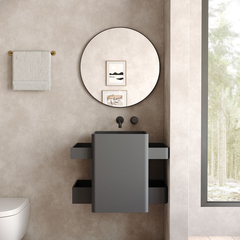 KT-6524 Matte Solid Surface Wall-Mounted Basin
