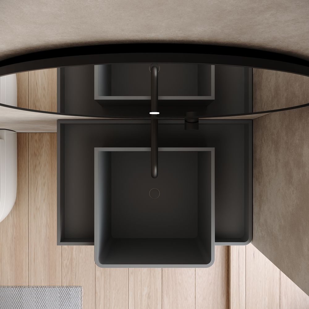 KT-6524 Matte Solid Surface Wall-Mounted Basin