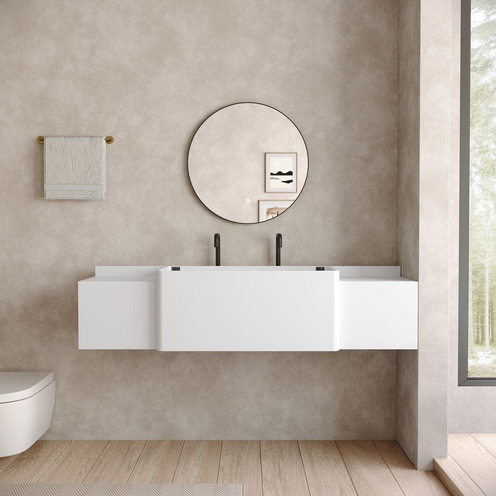 KT-6525 Modern Minimalist Solid Surface Wall-Mounted Basin