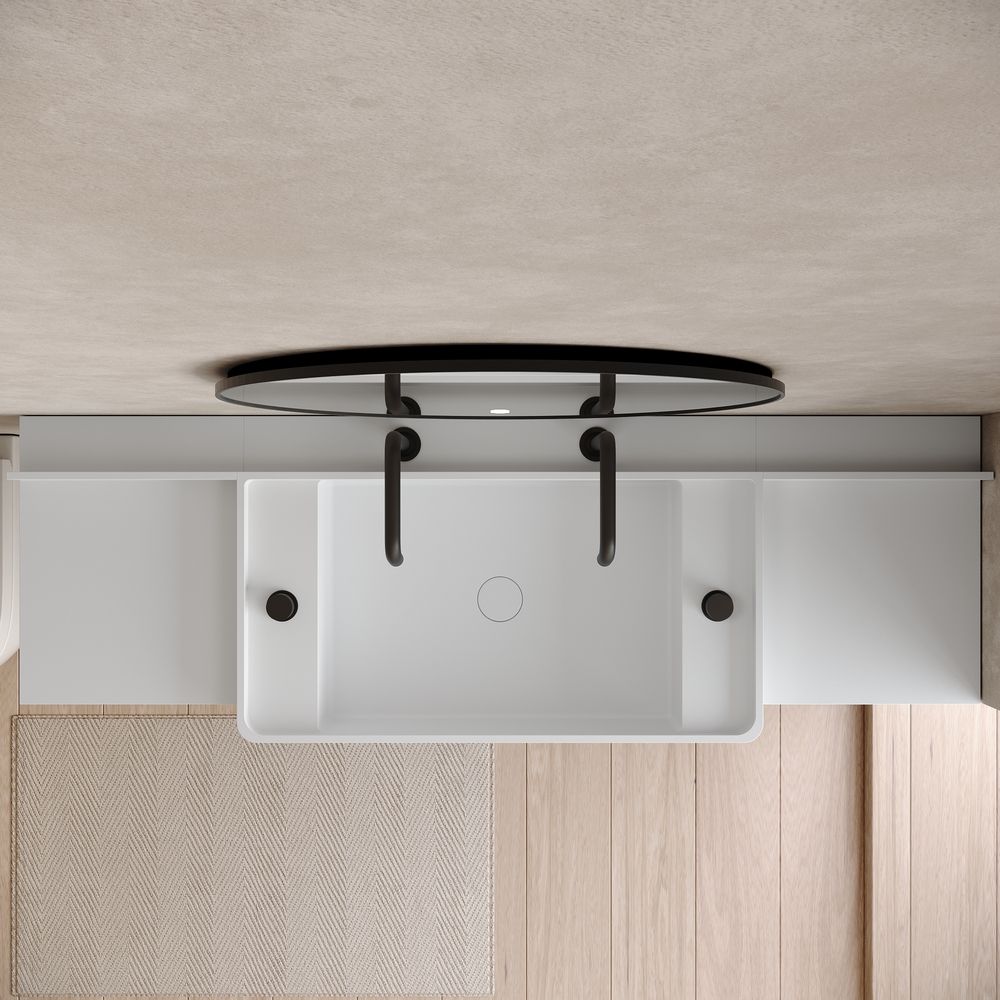 KT-6525 Modern Minimalist Solid Surface Wall-Mounted Basin