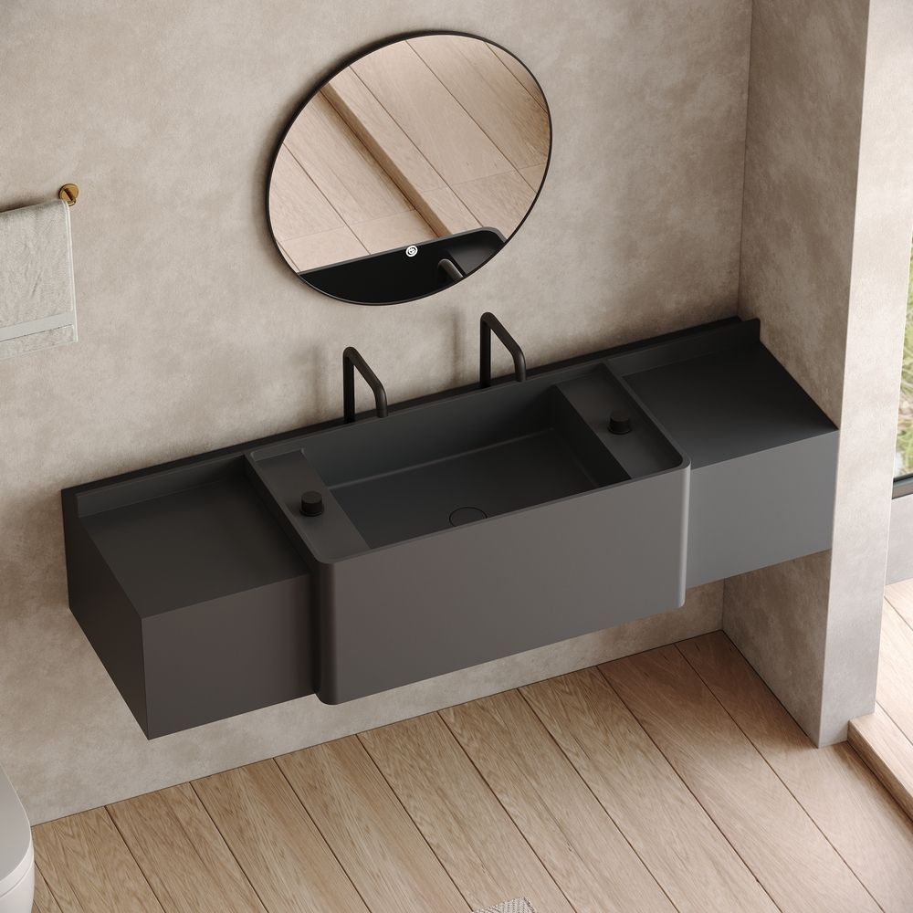 KT-6525 Modern Minimalist Solid Surface Wall-Mounted Basin