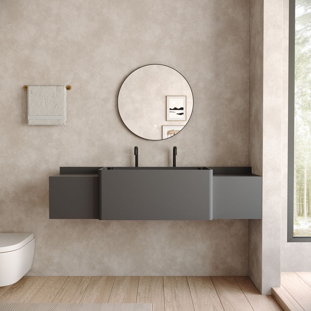 KT-6525 Modern Minimalist Solid Surface Wall-Mounted Basin
